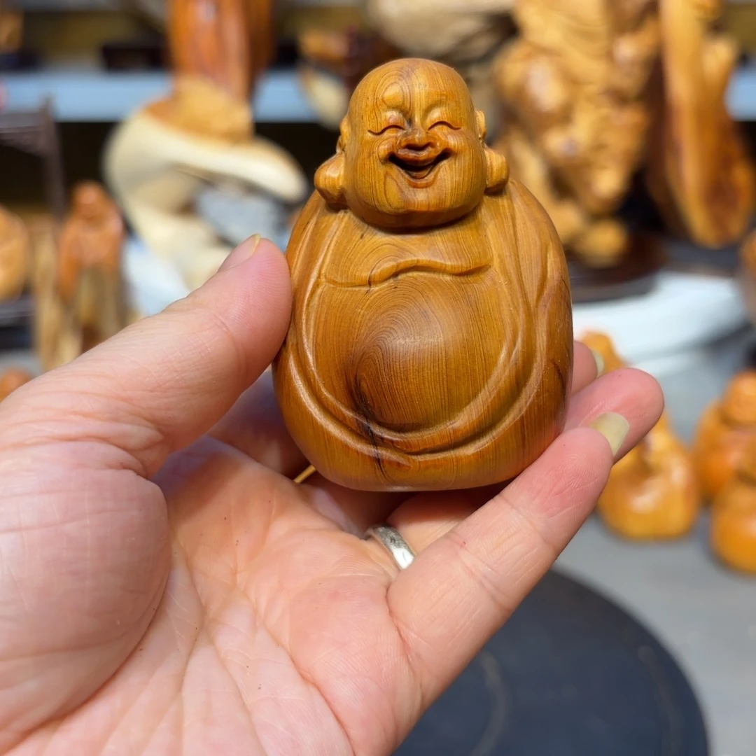 木太行崖柏弥勒佛