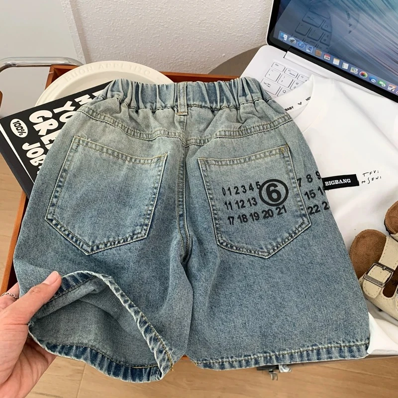 男童夏季裤子薄款儿童牛仔短裤2025新款痞帅宝宝夏装休闲五分裤潮