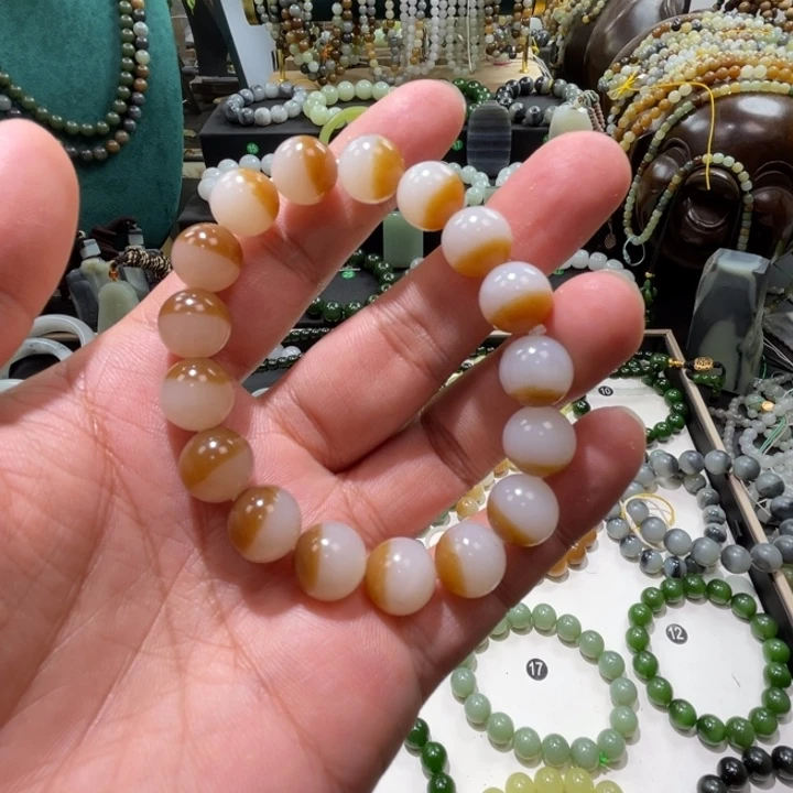 手链未镶嵌和田玉糖白卡12精品