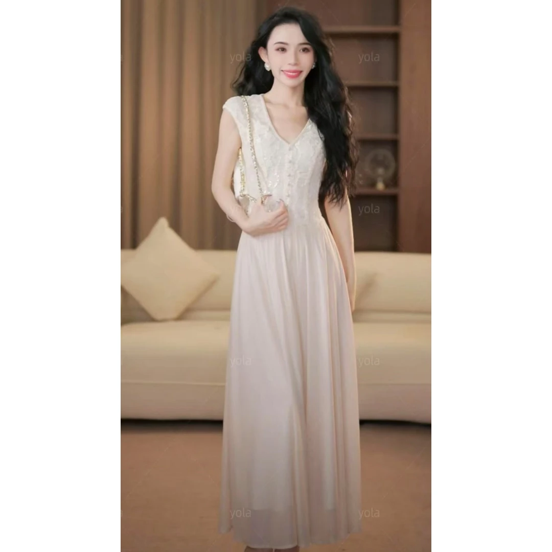【yola】雪映春夏季新款法式气质高级显瘦A摆连衣裙-YL70003