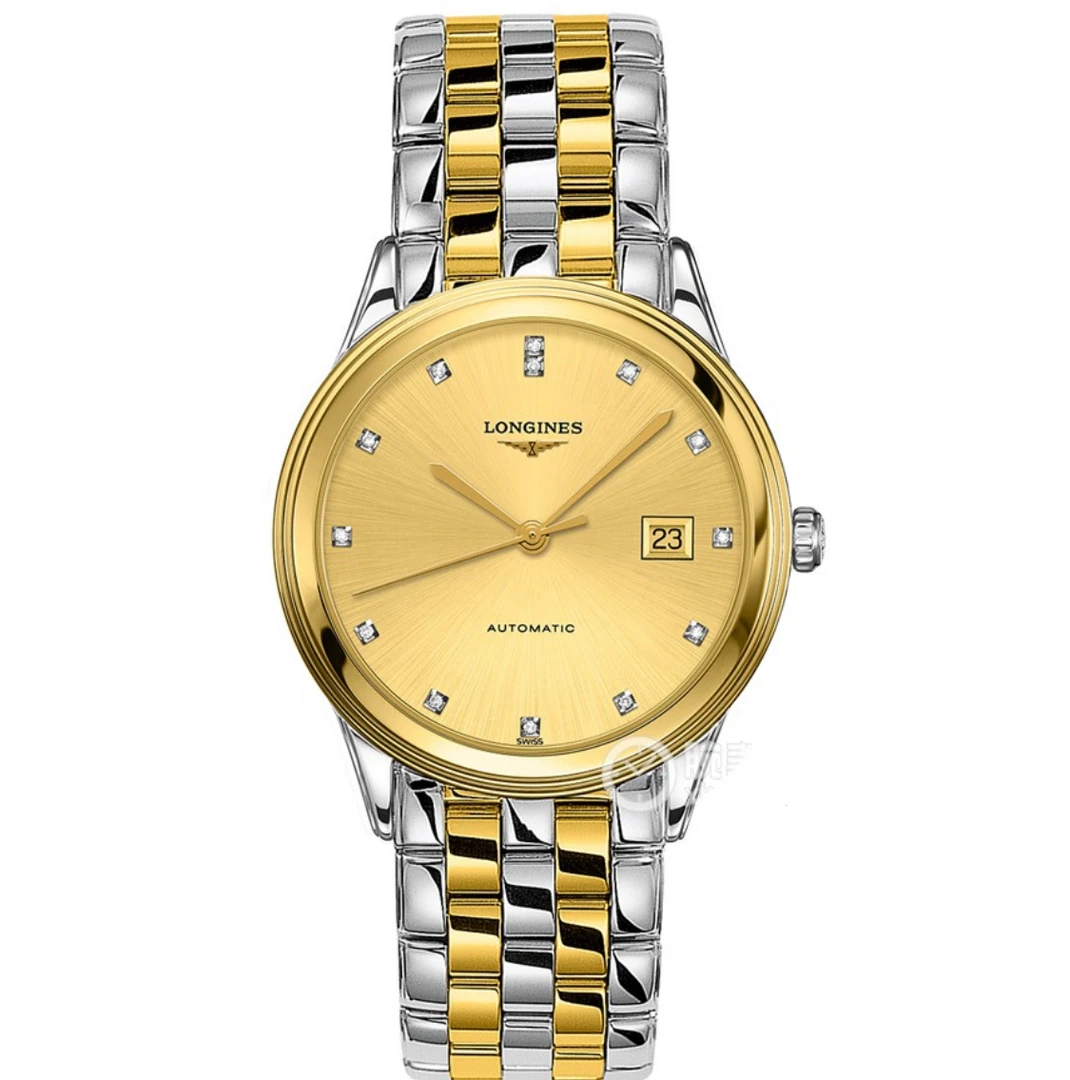 99新 Longines/浪琴 /军旗874条金盘钻刻/表径38.5/自动机械表