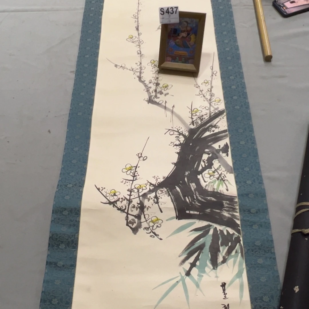 国画津**匠手绘临摹风景挂轴