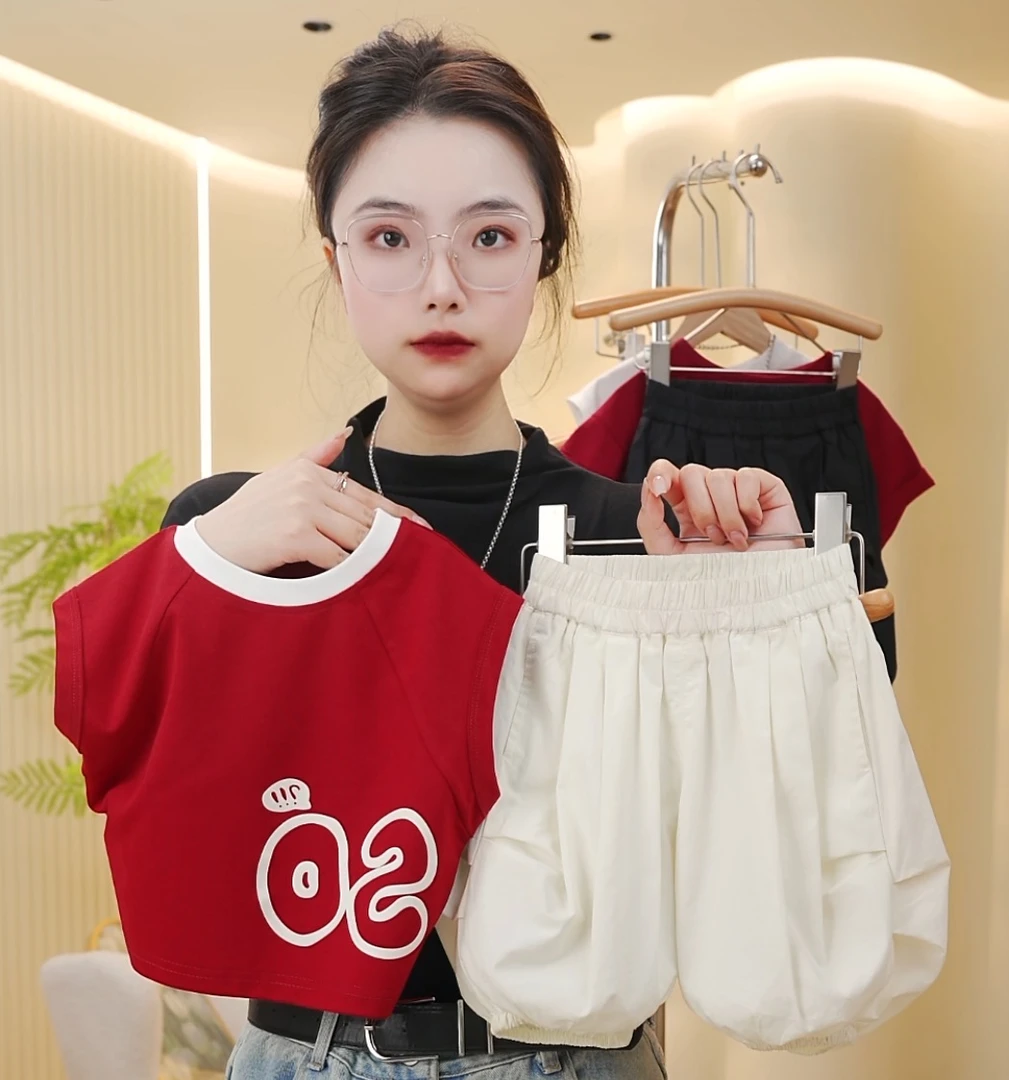 【SO薄款背心套装】男童女童洋气休闲宽松韩版圆领夏季时尚儿童