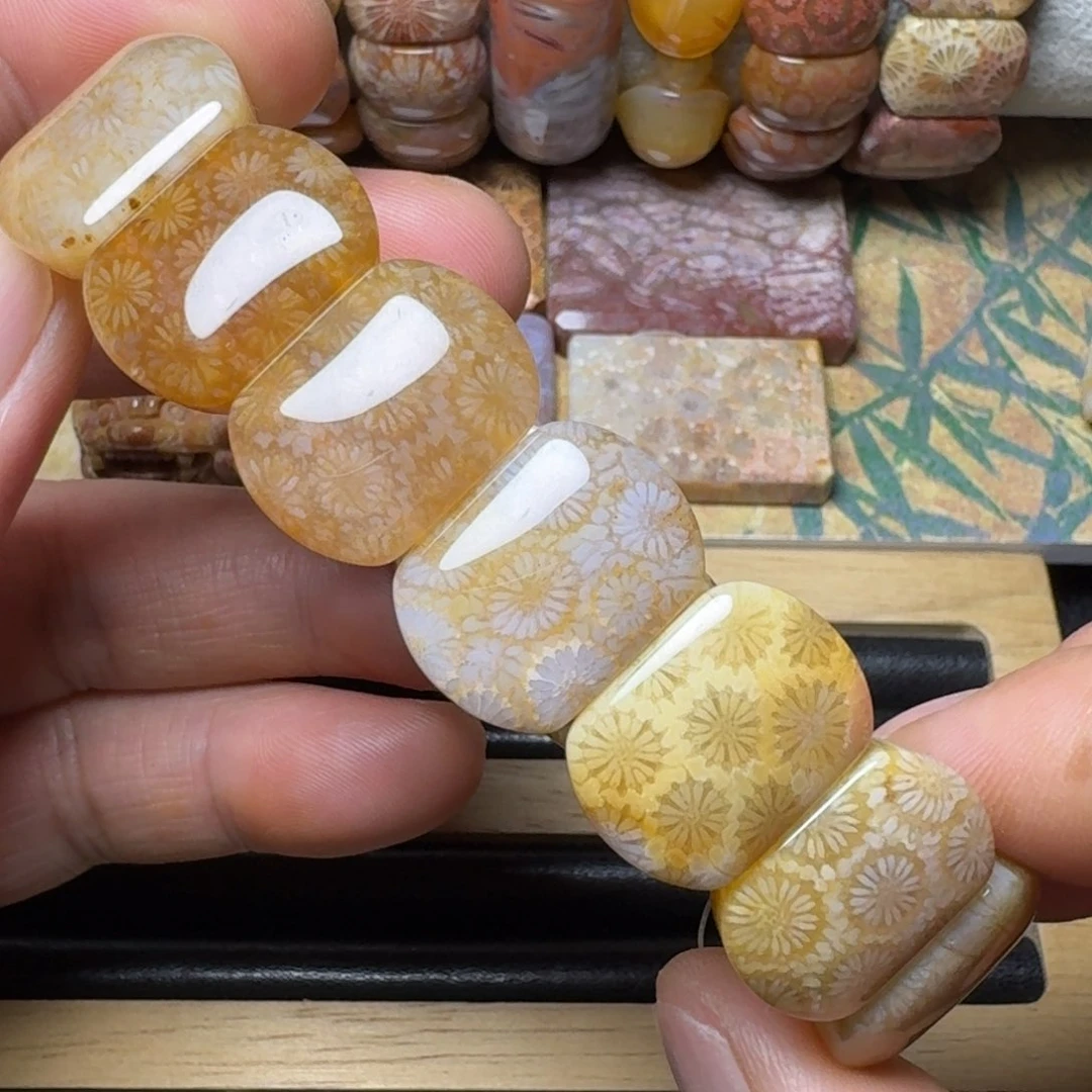 硅化玉干净清爽龙包花未镶嵌