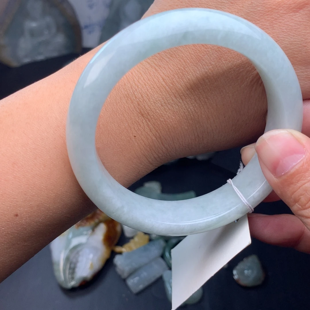 定制翡翠未镶嵌手镯58.5不退不换