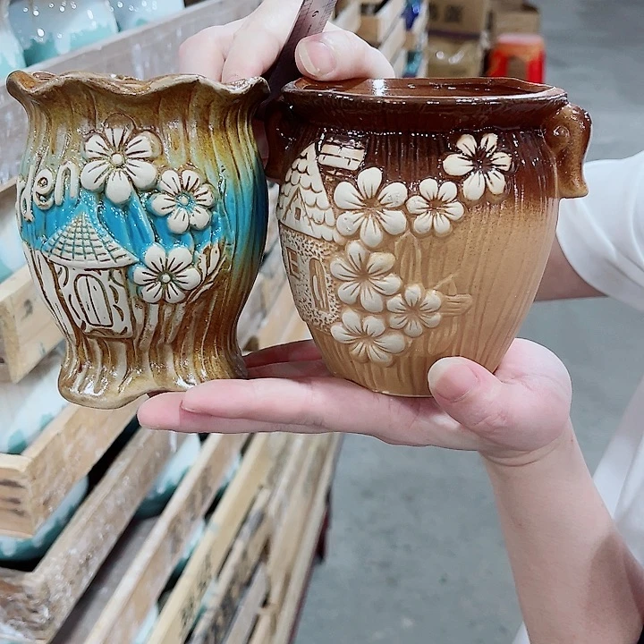 有孔，凑10元包邮陶瓷花盆发货！