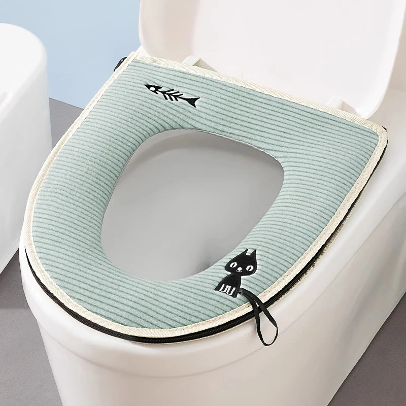 马桶坐垫拉链款加厚柔软家用四季通用防水马桶垫高颜值厕所坐便套