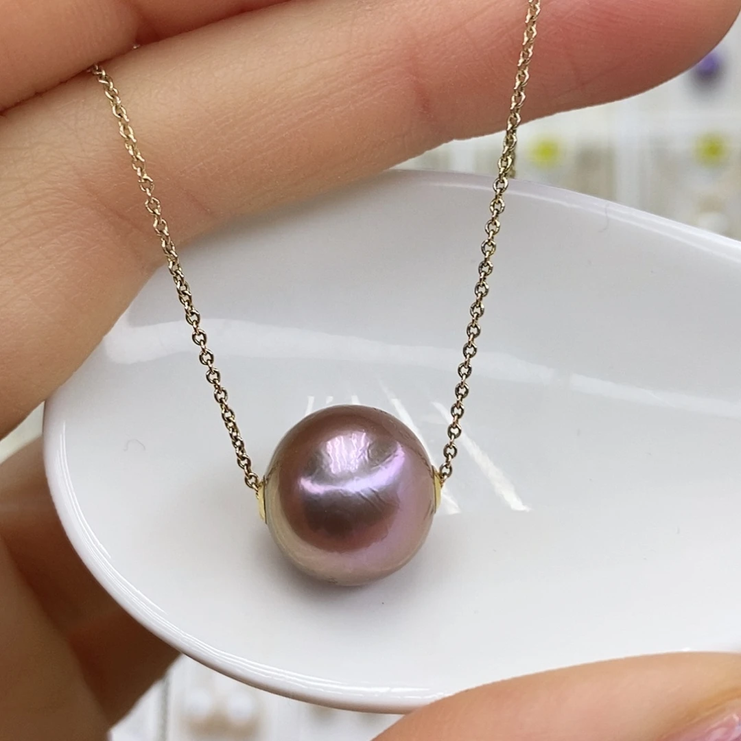 18K金镶嵌吊坠(赠链)淡水珍珠