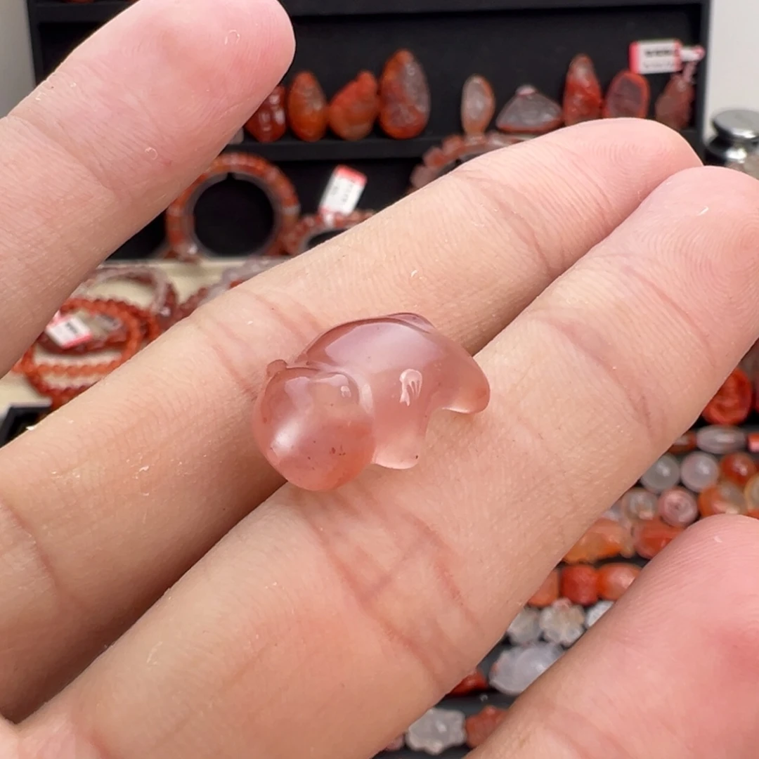 南红玛瑙未镶嵌颈饰趴趴猫