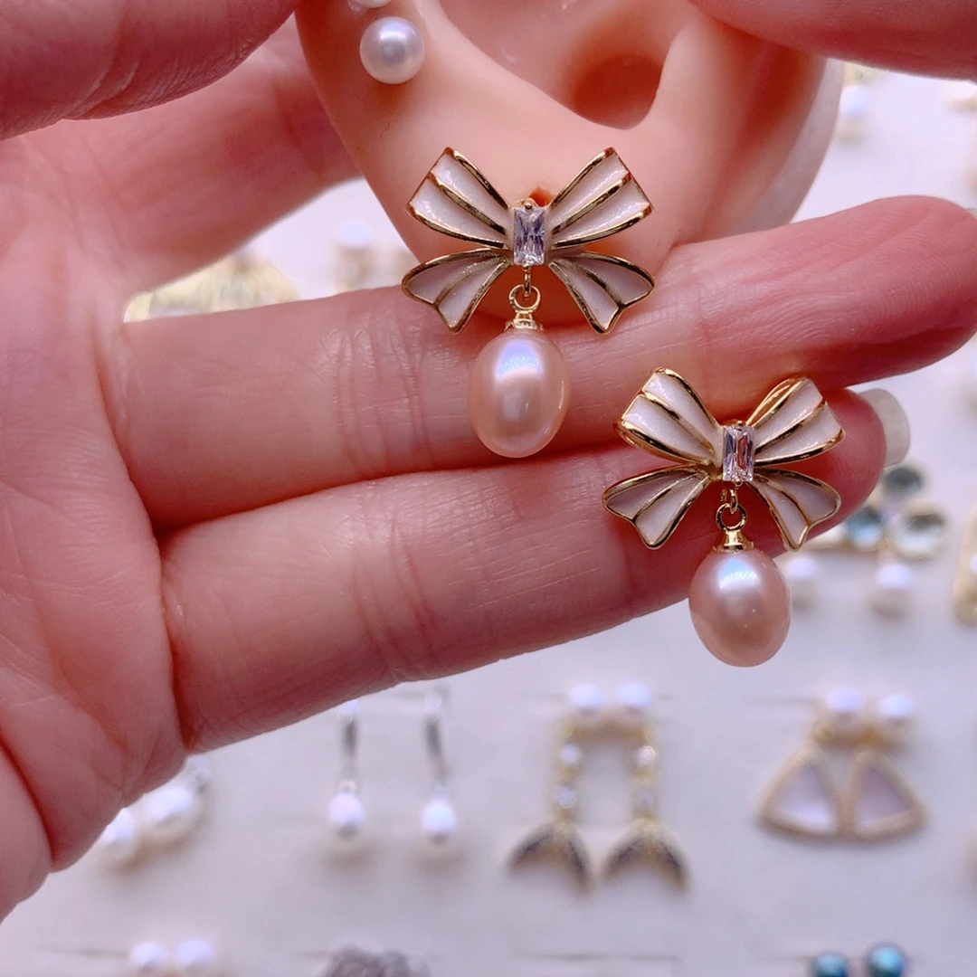 耳饰合金淡水珍珠