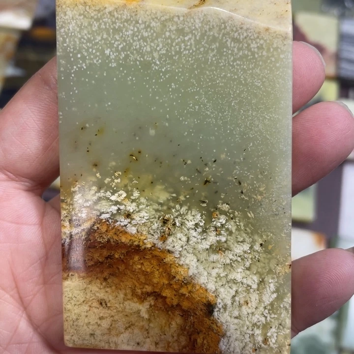 蛇纹石玉未镶嵌天然花玉平安无事牌