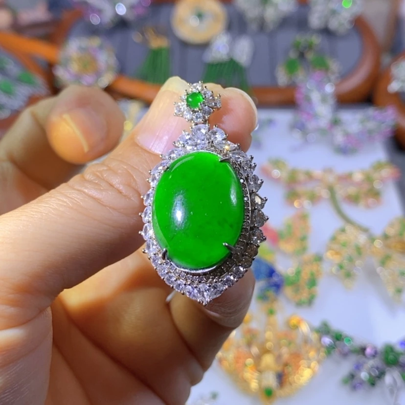 【闪购商品】银S925镶嵌把件翡翠