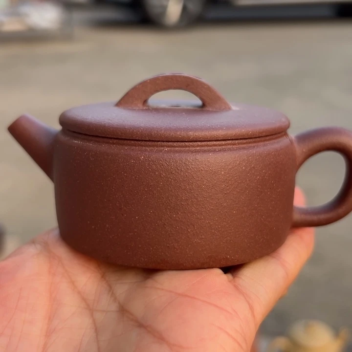 茶壶紫砂紫泥汉瓦90cc