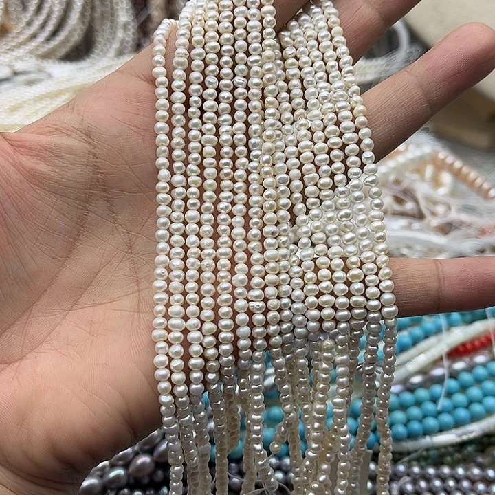 玛瑙/玉髓未镶嵌珠宝半成品一条3.5mm左右珍珠