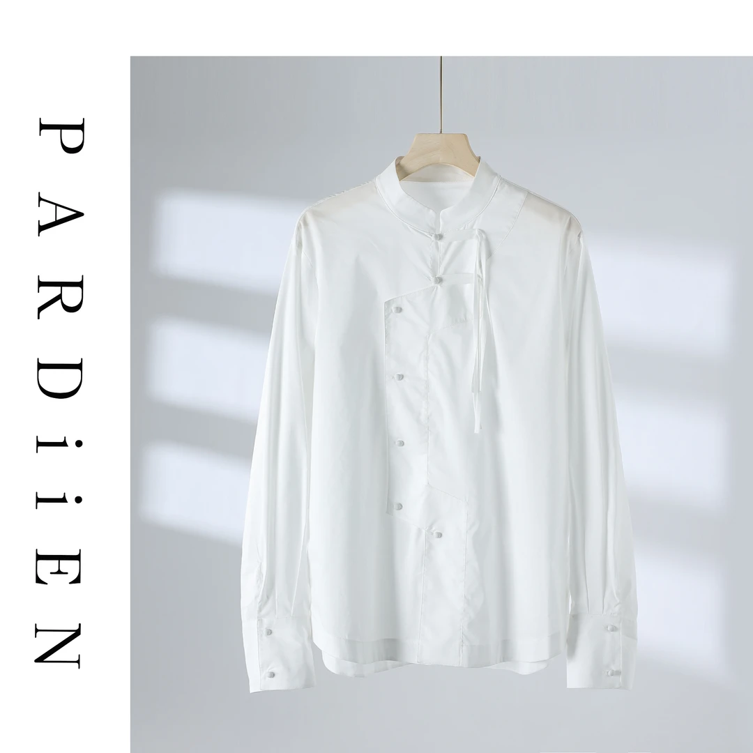 【北总严选】帕迪恩国风立领白衬衫C2558