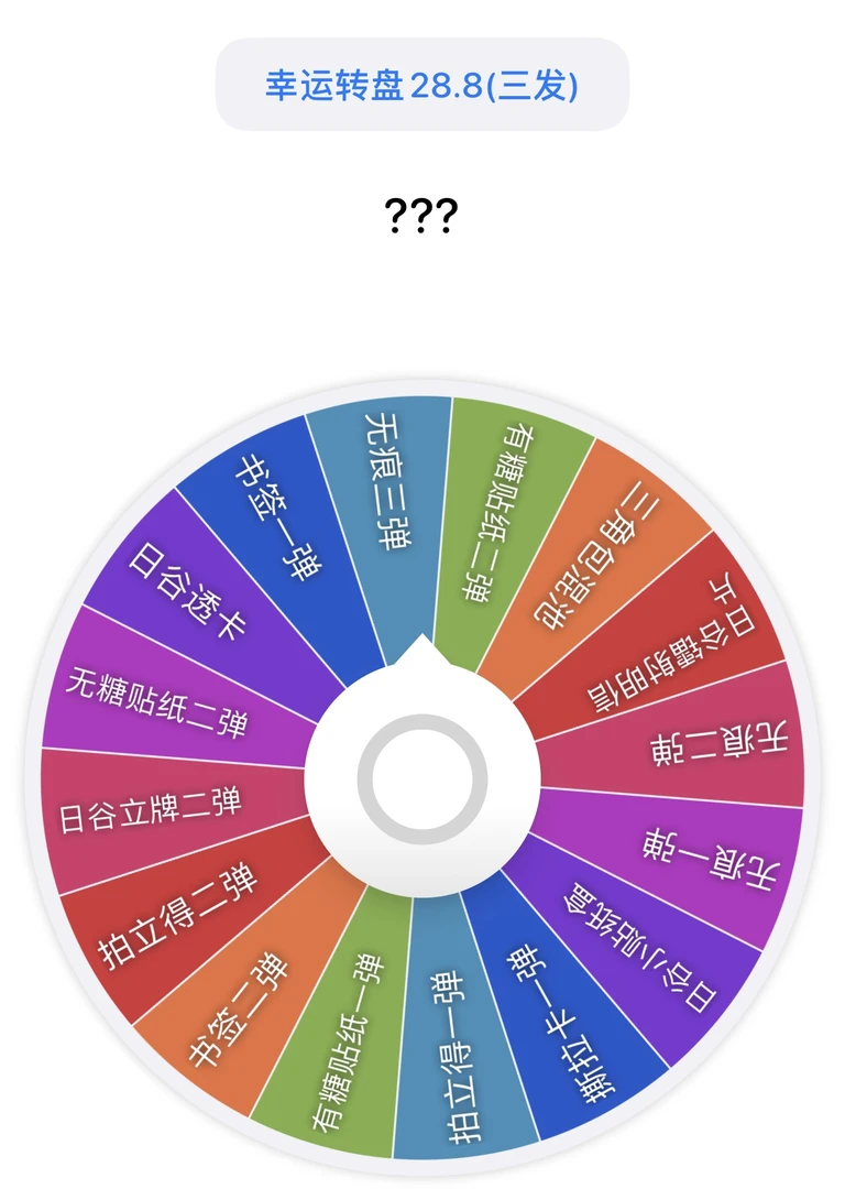 chiikawa幸运大转盘28.8版（三发）【不换不活】