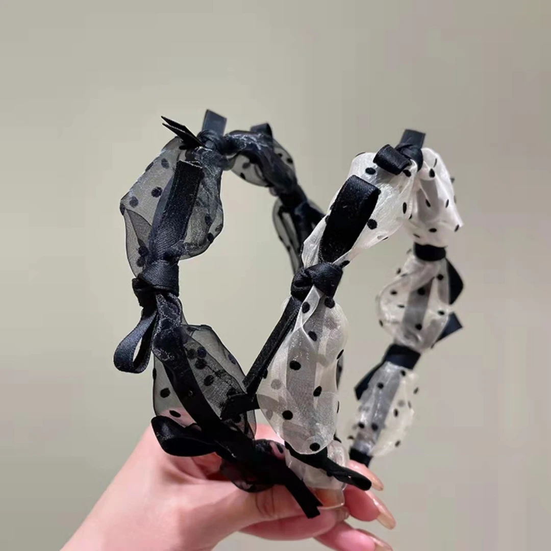 复古洋气高级感波点蝴蝶结发箍气质压发头箍发饰女爆款头饰百搭