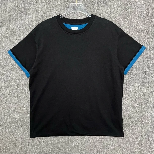 99新 BOTTEGA VENETA/葆蝶家 双层拼色袖标圆领短袖/S码/13063