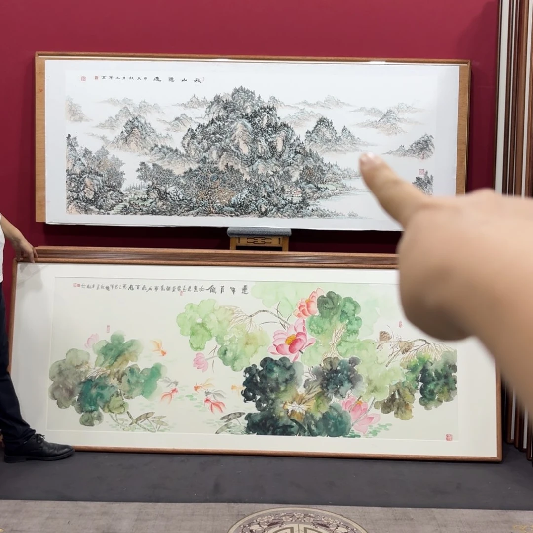国画手绘作品带框包邮210成80