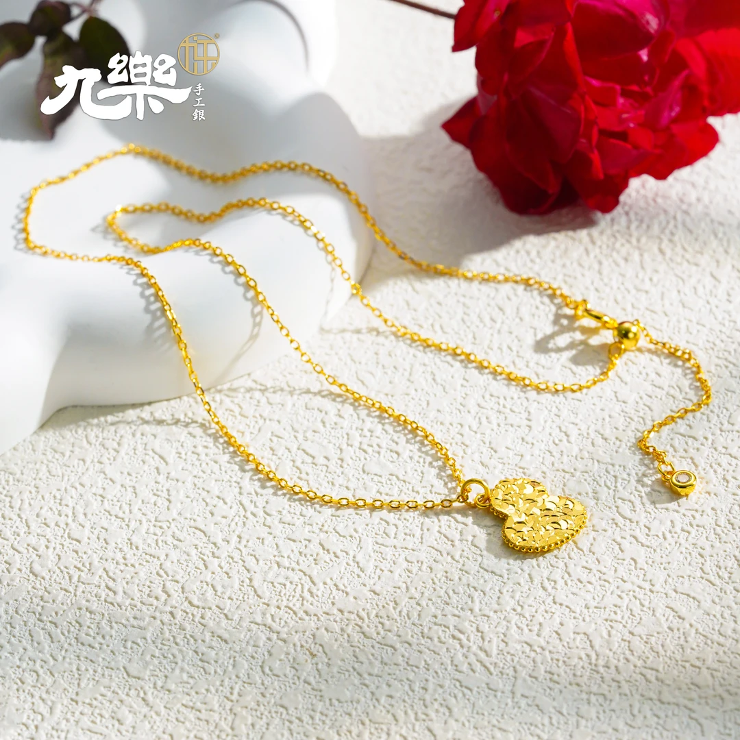 九乐 坠链均925银合成锆石 碎冰冰车花葫芦项链(H)