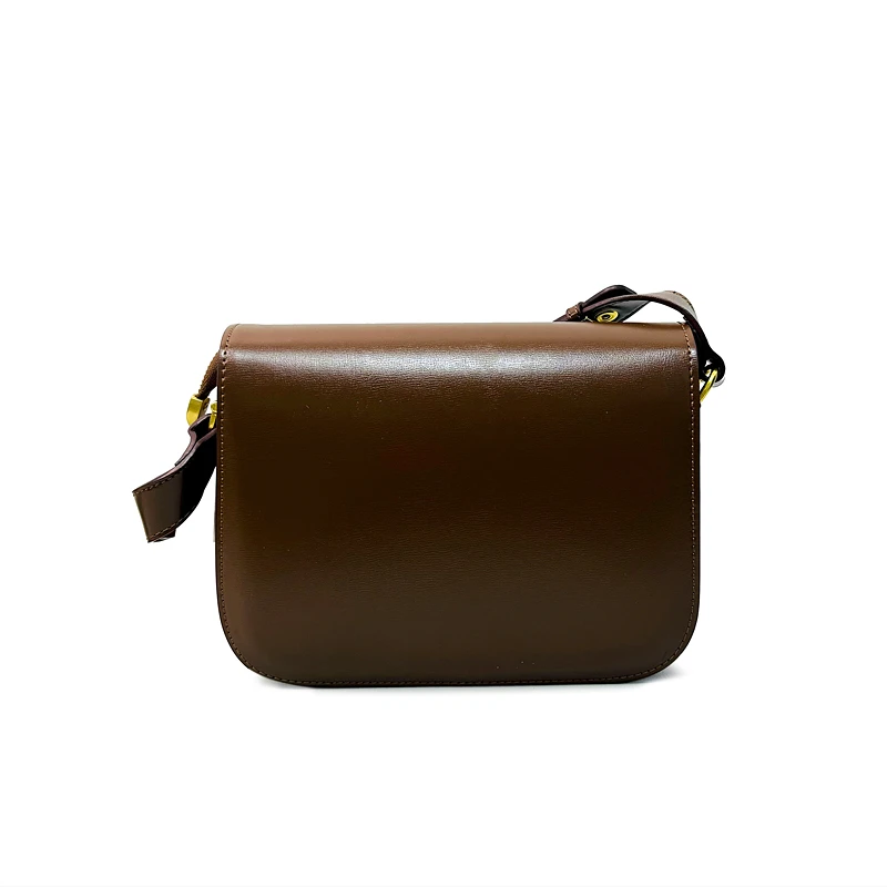 02牛皮包包2024新款时尚小方包单肩斜挎包真皮马鞍包