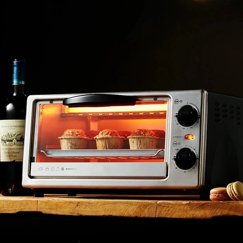 黑色机身家用烘焙多功能智能发酵全自动11L小烤箱