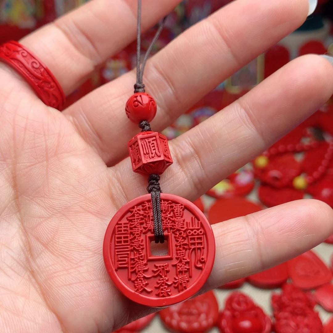 天然辰砂工艺品朱砂手机坠