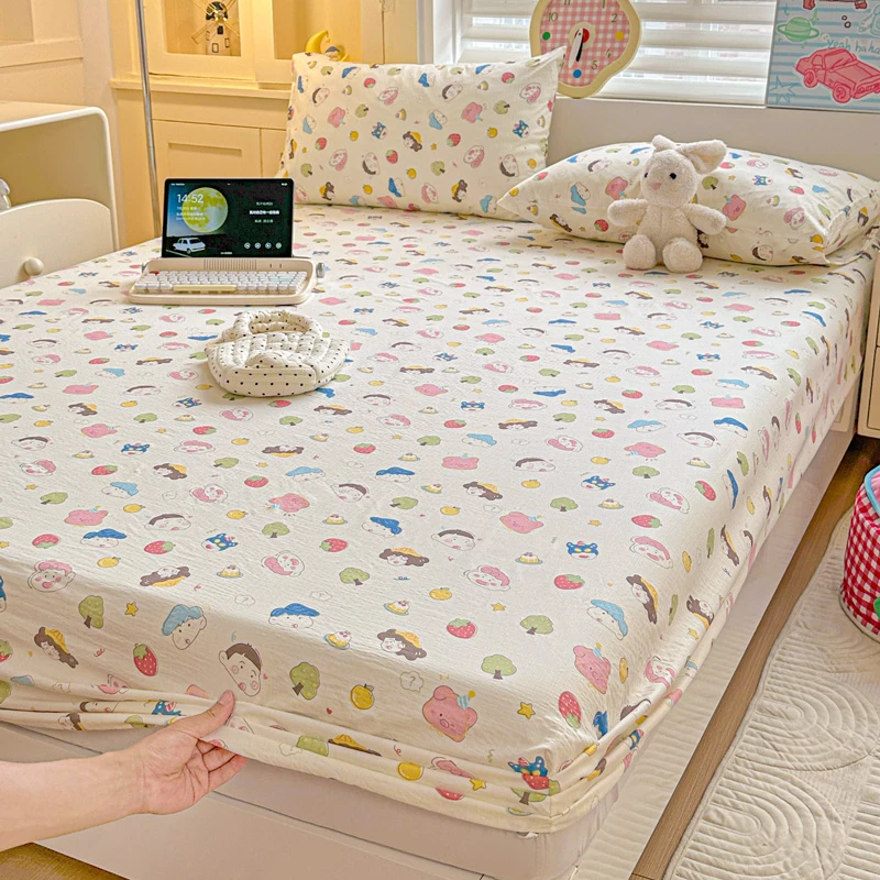 2025新款有氧双层软纱床笠床垫保护罩床垫防尘罩可机洗