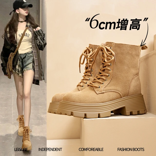 厚底马丁靴女英伦风2025新款夏秋美拉德工装短靴休闲 覆古机车靴