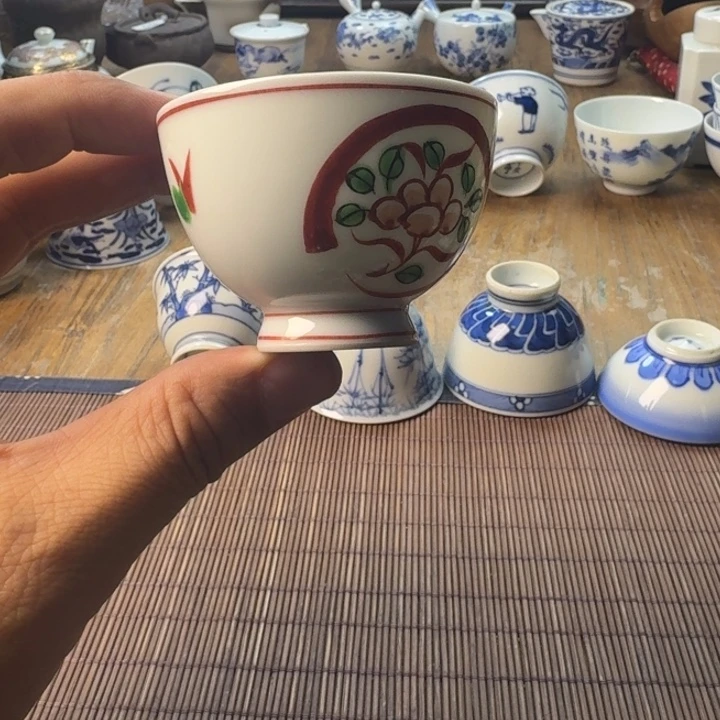 瓷片青花瓷器杯子茶具