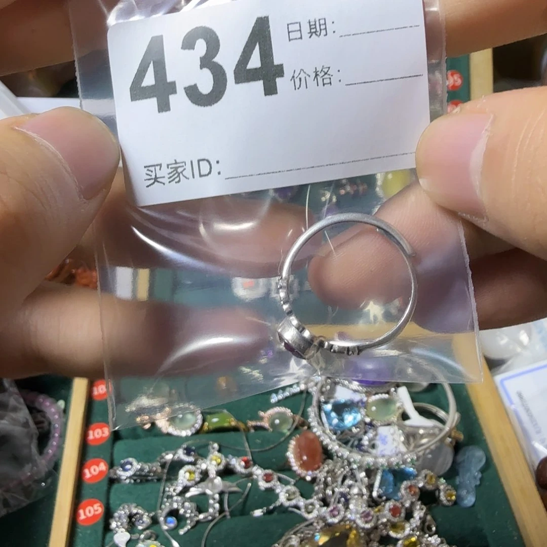 酱***油红宝石戒指银S925镶嵌