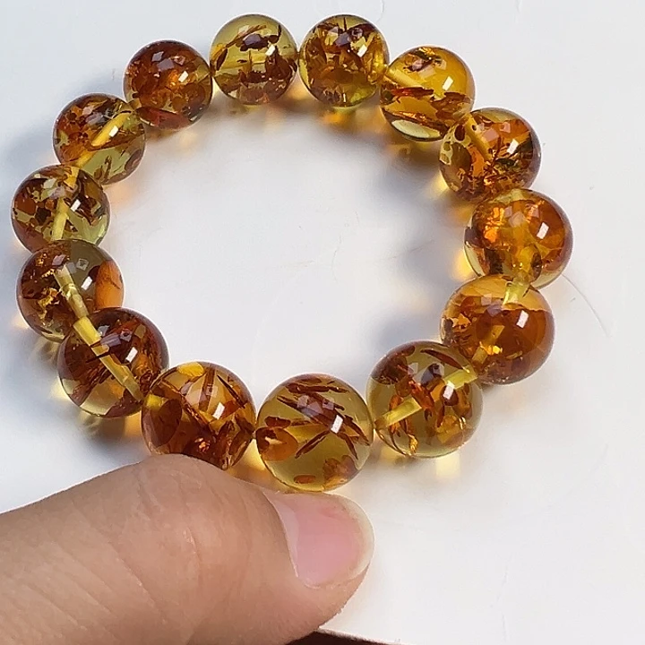 琥珀(花珀)项圈未镶嵌玉*@