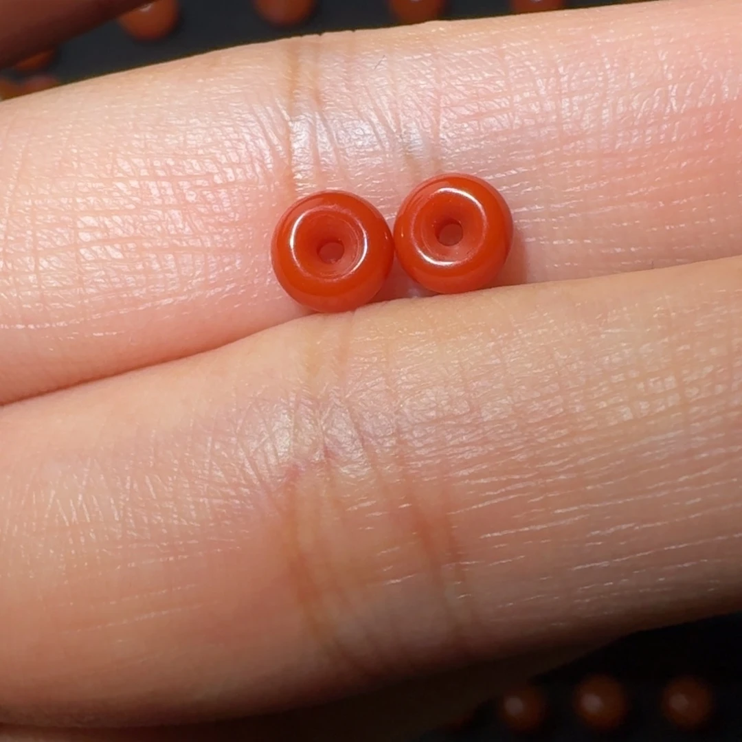 南红玛瑙未镶嵌满肉柿子锦隔片5.5×2.8