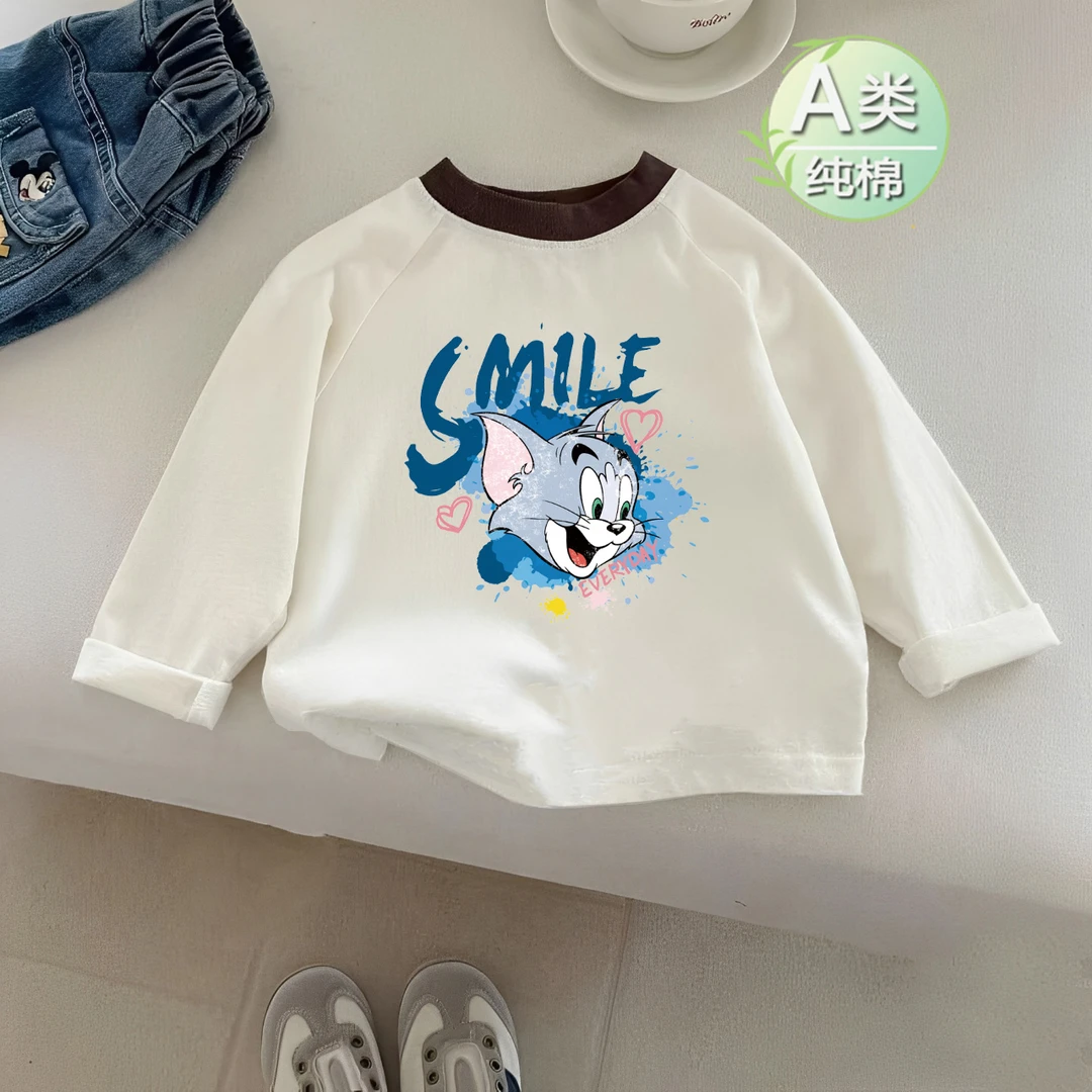 春秋新款纯棉婴儿宝宝时尚柔软亲肤婴儿小童儿童长袖T恤打底衫ins