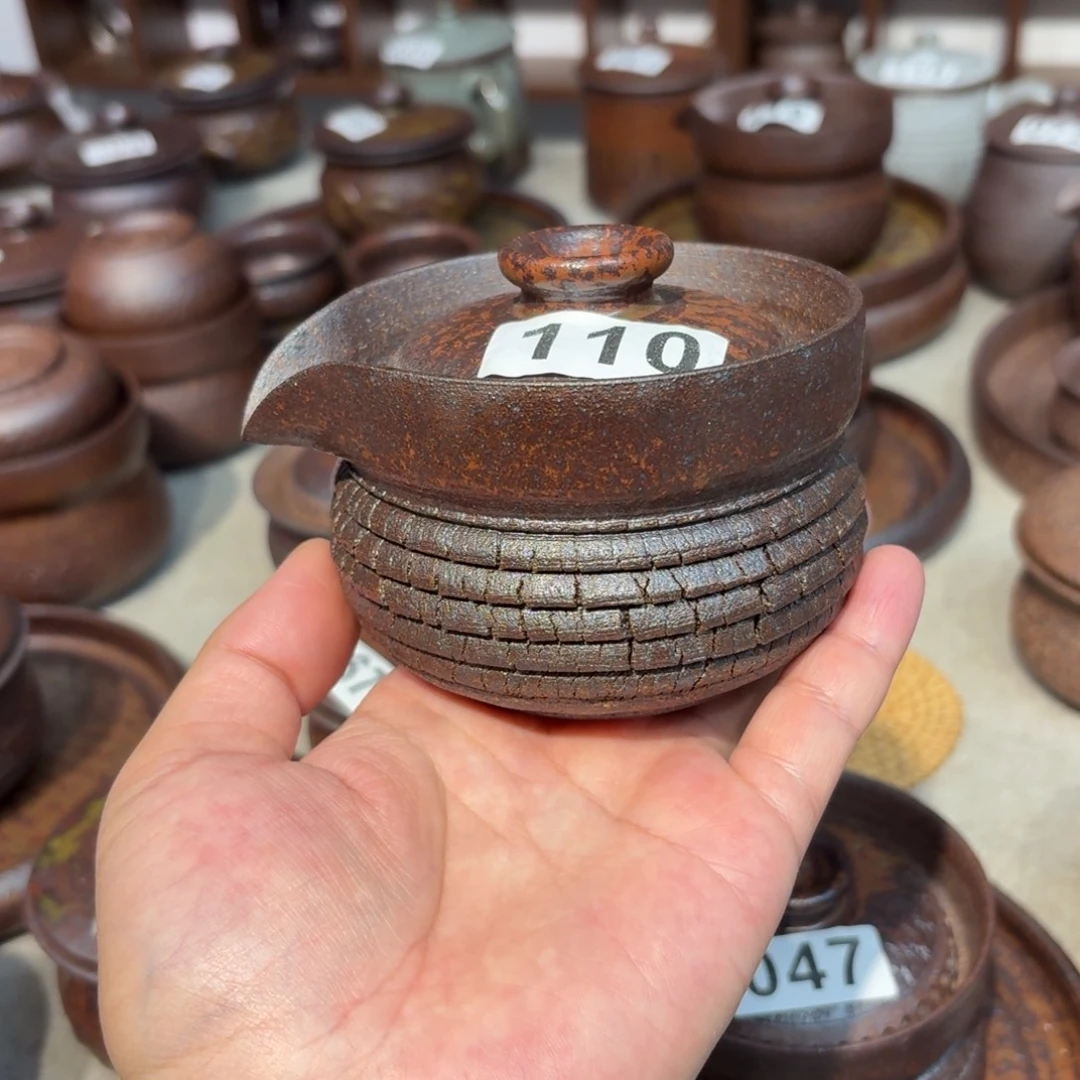 茶具粗瓷茶具素胎无釉盖碗