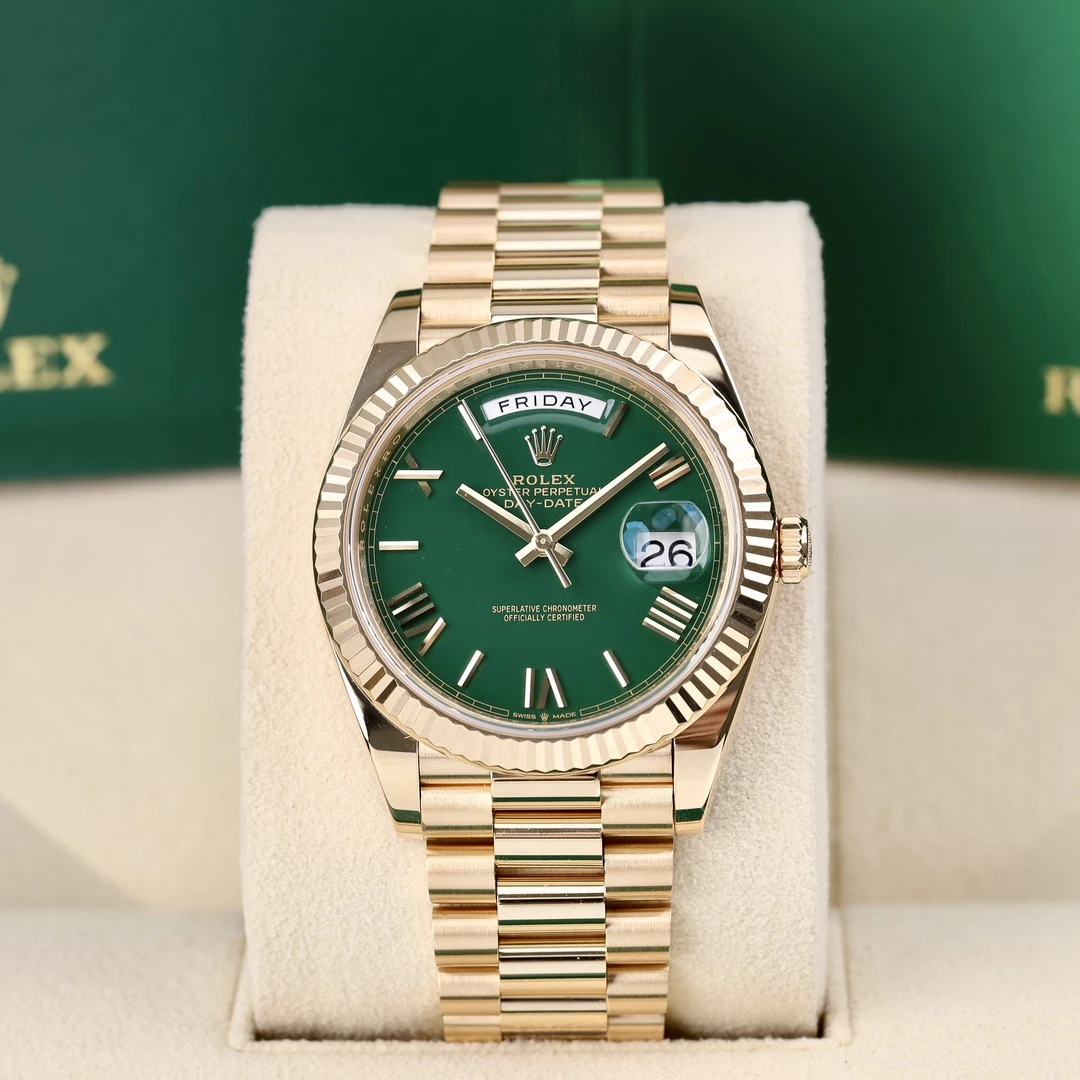95新 Rolex/劳力士 228238 赌桌绿盘面 罗马刻度2024年5月保卡