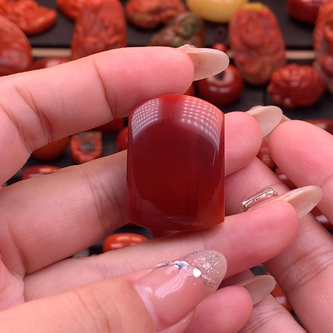 南红玛瑙未镶嵌原矿高品无事牌22mm
