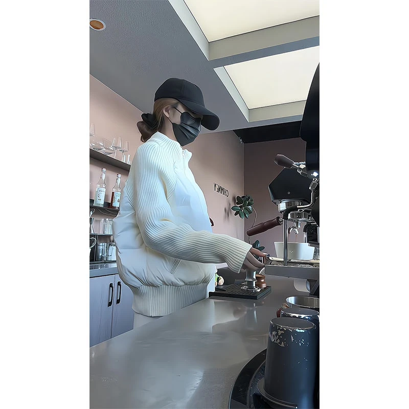 高领棉服短外套女2025年冬季新款加厚保暖休闲棉袄上衣百搭裤子