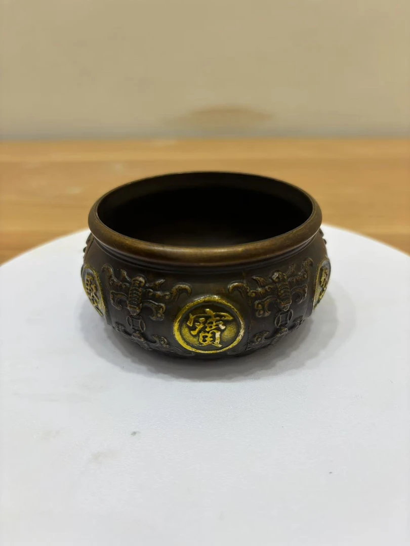 鎏金聚宝盆家用摆件
