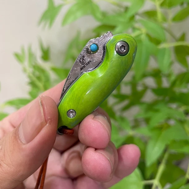 简师傅橄榄口袋小刀折叠牛骨柄锋利小巧