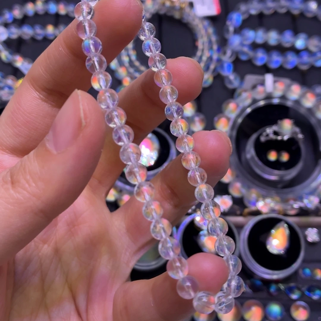 月光石未镶嵌手串马岛彩月玻璃体5.3mm