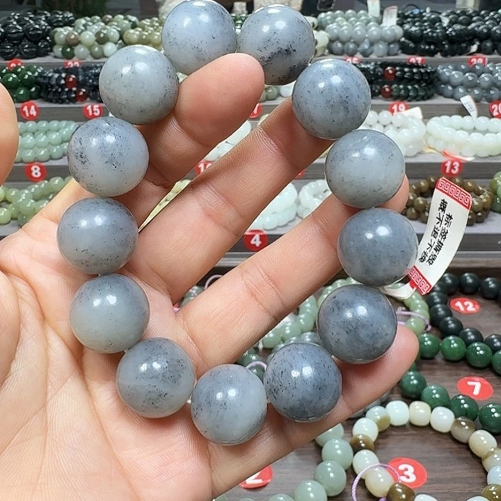 未镶嵌手链和田玉新疆青花卡18