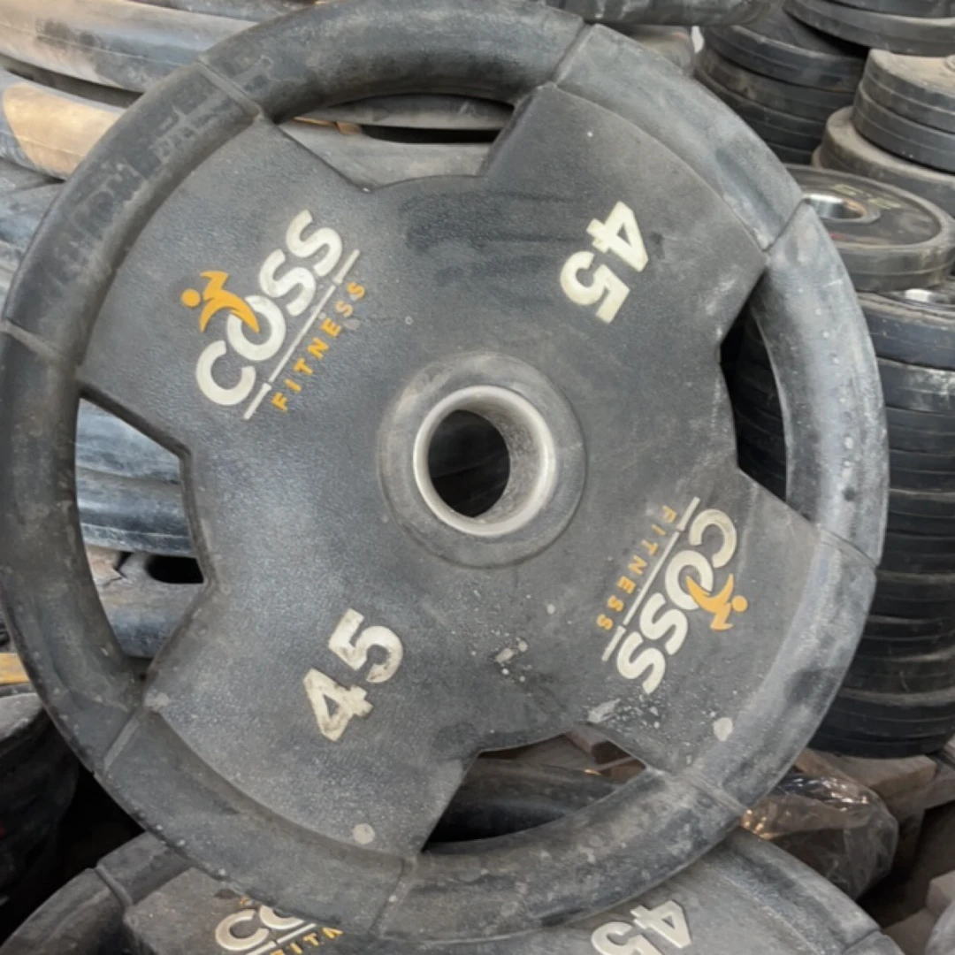 包胶铸铁杠铃片20kg一对