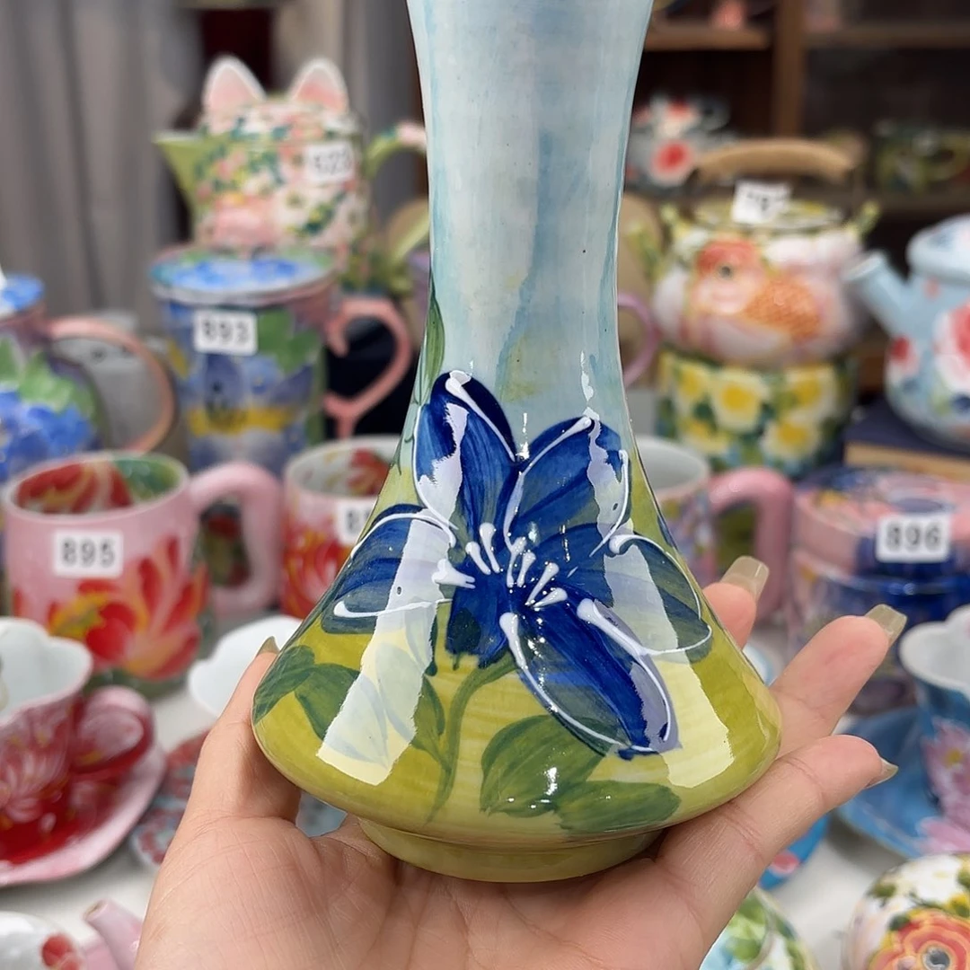 瓷片景德镇手绘高温釉下彩陶瓷茶具