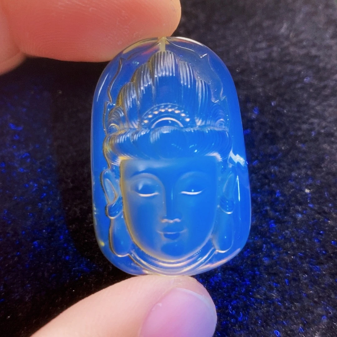 蓝珀未镶嵌吊坠(不含链)蓝珀