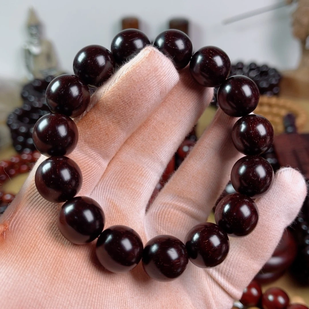 小叶紫檀手串/手链1.5高油润鳞底小满星