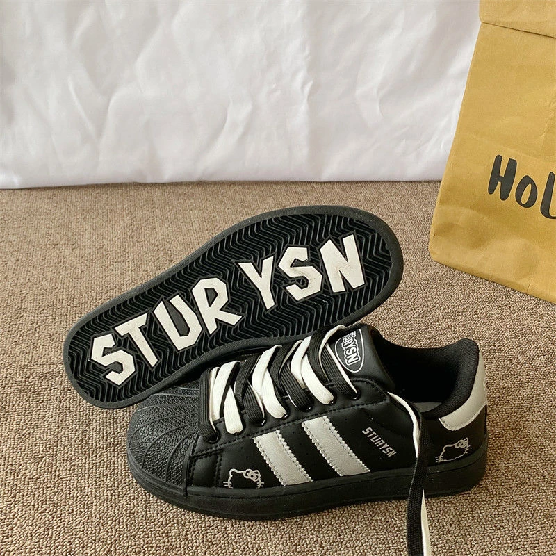 2025秋新款潮流校园复古经典百搭贝壳头小白鞋白黑熊猫板鞋休闲鞋