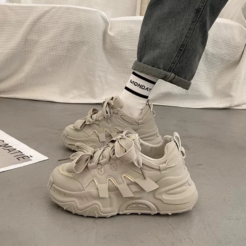 女秋冬新款休闲时尚百搭厚底运动老爹鞋0404