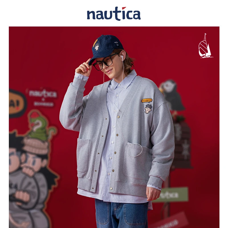 【蛇年限定】nautica白帆×爆尼膏日系学院风针织开衫BGKW5103