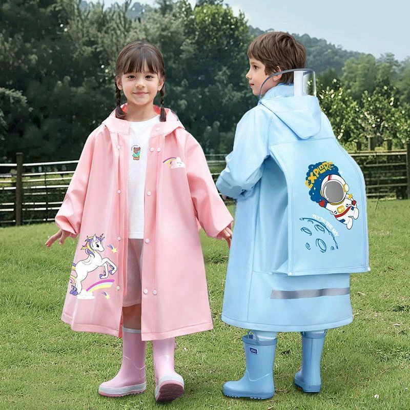 儿童雨衣雨天防水大帽檐幼儿园小学生初中雨衣加厚款可爱卡通雨披
